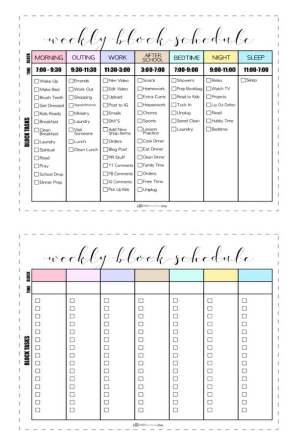 Planner Printables LittleMissFancyPlans Block 