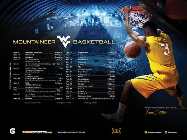Poster Swag On Twitter Basketball Schedule Wvu 