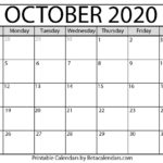 Print A Calendar October 2020 Month Calendar Printable