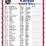 Printable 2016 2017 Kansas Jayhawks Basketball Schedule