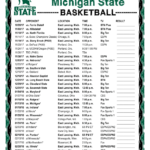 Printable 2017 2018 Michigan State Spartans Basketball
