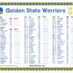 Printable 2018 2019 Golden State Warriors Schedule
