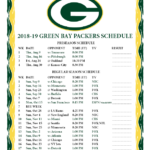 Green Bay Packers Printable Schedule - FreePrintableTM.com | FreePrintableTM.com