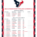 Printable 2018 2019 Houston Texans Schedule