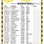 Printable 2018 2019 Iowa Hawkeyes Basketball Schedule