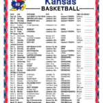 Printable 2018 2019 Kansas Jayhawks Basketball Schedule