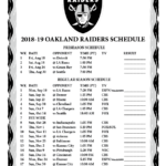 Printable 2018 2019 Oakland Raiders Schedule