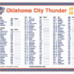 Printable 2018 2019 Oklahoma City Thunder Schedule