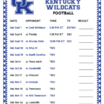 Printable 2018 Kentucky Wildcats Football Schedule