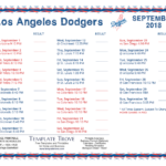 Printable 2018 Los Angeles Dodgers Schedule