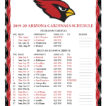 Printable 2019 2020 Arizona Cardinals Schedule