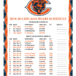 Printable 2019 2020 Chicago Bears Schedule