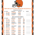 Printable 2019 2020 Cleveland Browns Schedule