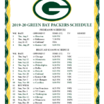 Green Bay Packers Printable Schedule - FreePrintableTM.com