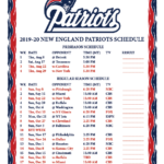 Printable 2019 2020 New England Patriots Schedule