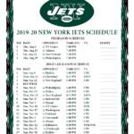 Printable 2019 2020 New York Jets Schedule