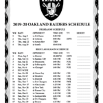 Printable 2019 2020 Oakland Raiders Schedule