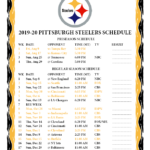 Printable 2019 2020 Pittsburgh Steelers Schedule