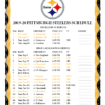 Printable 2019 2020 Pittsburgh Steelers Schedule