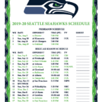 Printable 2019 2020 Seattle Seahawks Schedule