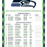 Printable 2019 2020 Seattle Seahawks Schedule With Images