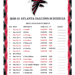 Printable 2020 2021 Atlanta Falcons Schedule