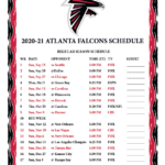 Printable 2020 2021 Atlanta Falcons Schedule