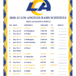 Printable 2020 2021 Los Angeles Rams Schedule