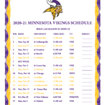 Mn Vikings Schedule 2021 Printable - FreePrintableTM.com