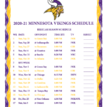 Printable 2020 2021 Minnesota Vikings Schedule