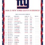 Printable 2020 2021 New York Giants Schedule