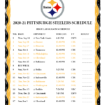 Printable 2020 2021 Pittsburgh Steelers Schedule