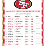 Sf 49ers Schedule 2021 Printable - FreePrintableTM.com