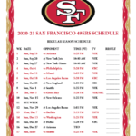 Printable 2020 2021 San Francisco 49ers Schedule