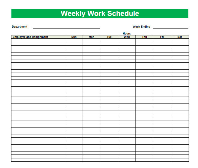 Printable Blank PDF Weekly Schedules Blank PDF Weekly 