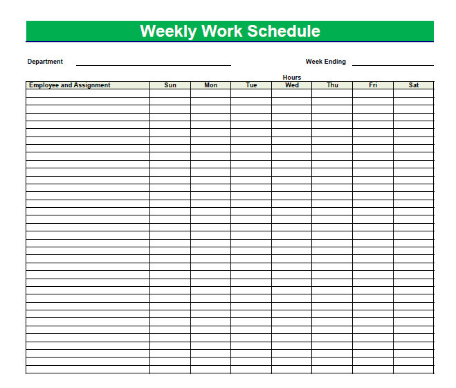 Printable Blank PDF Weekly Schedules Blank PDF Weekly 