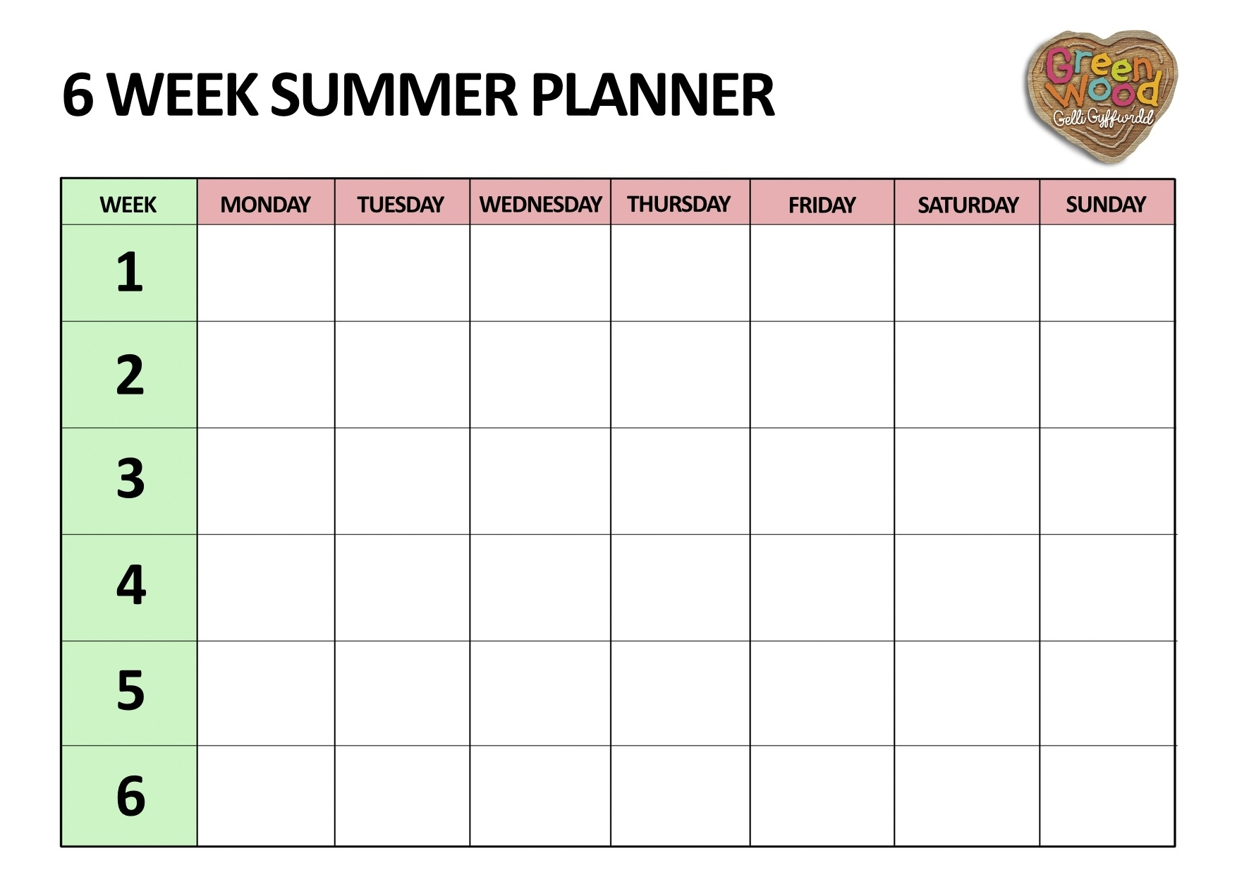 Printable Calendar 6 Week Month Calendar Printable