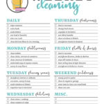 Printable Cleaning Schedule Form For Daily Weekly