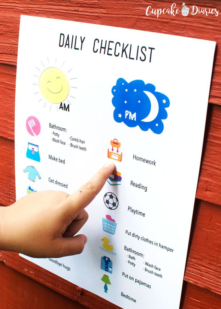 Printable Daily Checklist For Kids Charts For Kids 