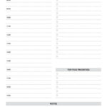 Printable Daily Planner With Hourly Schedule To Do List