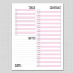 Printable Daily Schedule Task List Templates