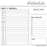 Printable Hourly Schedule Template Daily Planner For