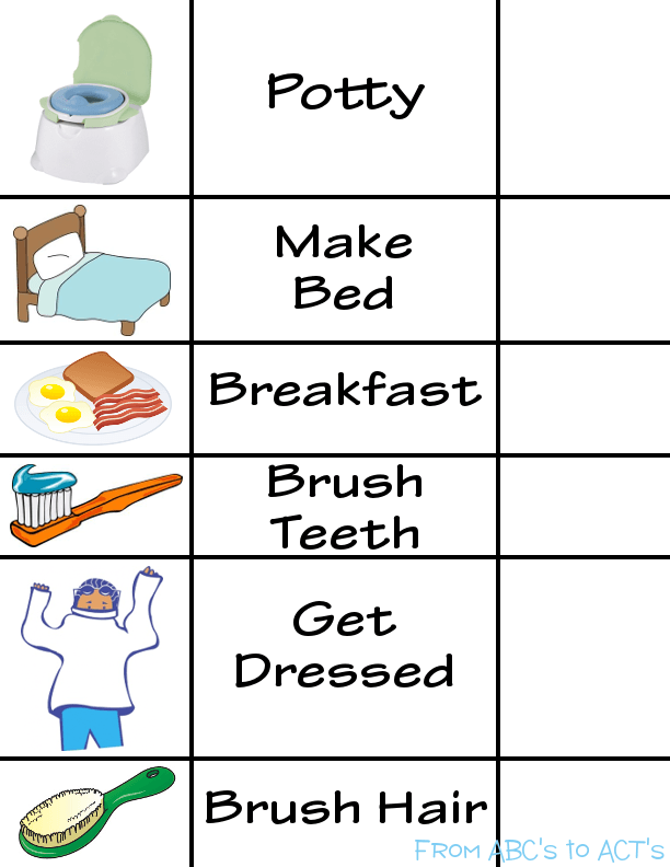 Printable Morning Routine Visual Schedule PBIS Rutina 