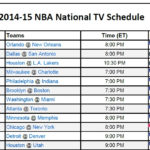 Printable NBA TV Schedule 2014 15 PrinterFriendly
