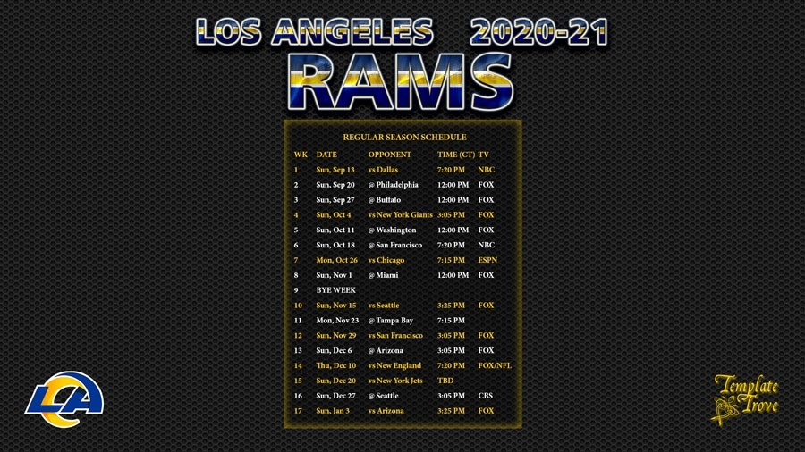 Printable Nfl Schedule 2021 Season Calendar Template 