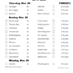 Printable NFL Week 12 Schedule Pick Em Pool 2020