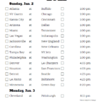 Printable NFL Week 17 Schedule Pick Em Pool 2020