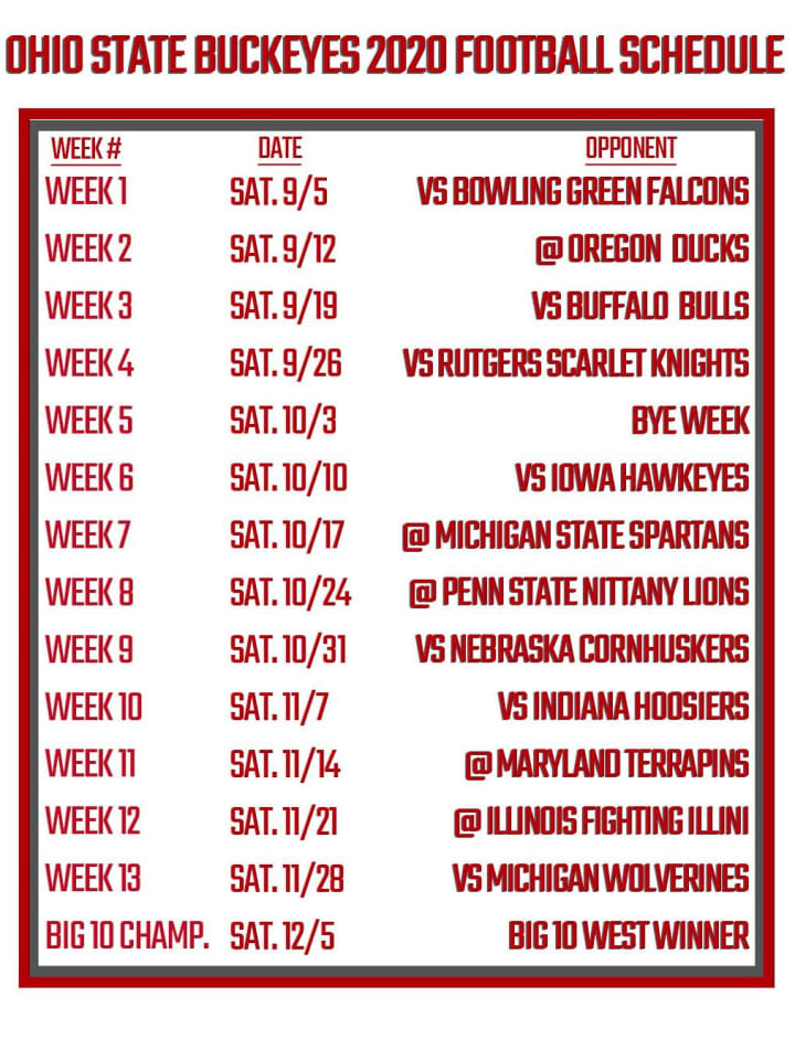 Ohio State Football Schedule Printable 2021 - FreePrintableTM.com | FreePrintableTM.com