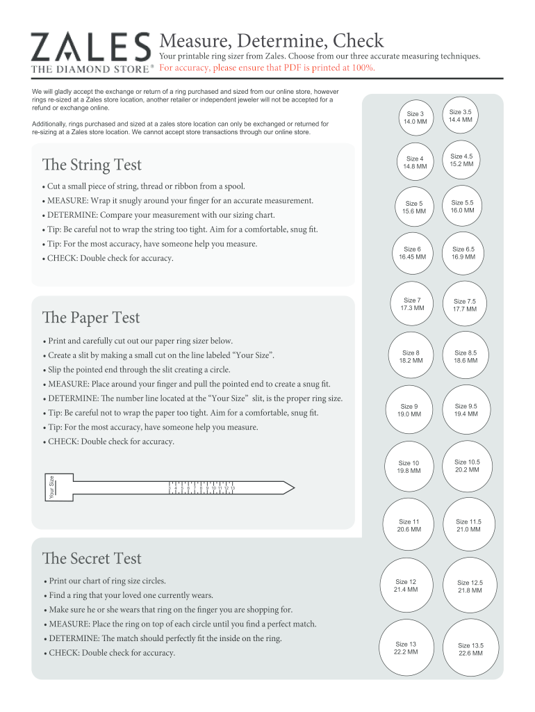 Printable Ring Size Chart Fill Online Printable