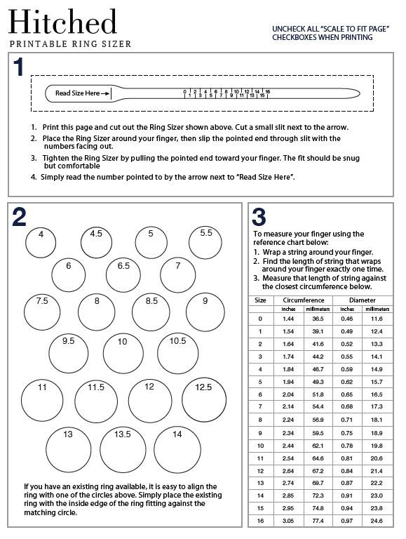 Printable Ring Sizer For Men Printable Ring Size Chart 